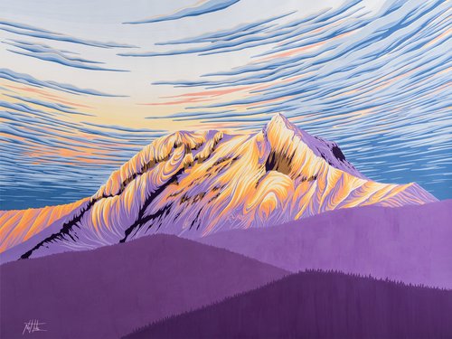 Painting of Mount Garibaldi by Nat Tuke.