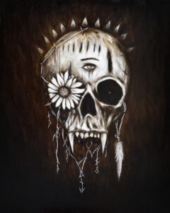Credit: justingedak.com | “Vampire Skull” - Oil on canvas